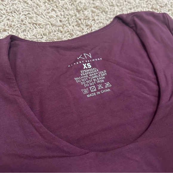 💜 (NWOT) Klassy Network Quarter Sleeve Scoop Bramisuit in Mahogany | XS - Picture 8 of 11